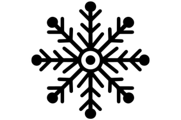 Stylized Snowflake with Abstract Design Elements