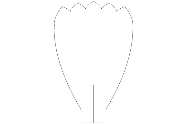 Simplified Line Drawing of a Flower-like Shape