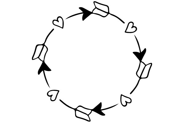 Circular Pattern of Hearts and Arrows