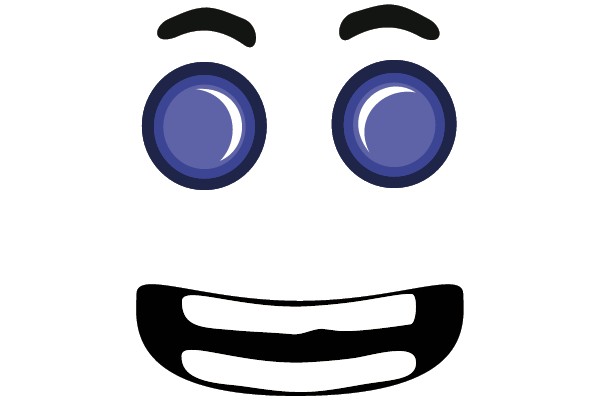 Digital Smiling Face with Closed Eyes and Sparkling Eyes
