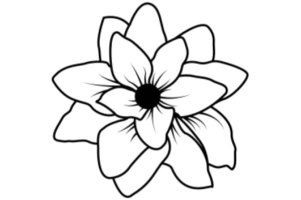 Simplistic Line Drawing of a Flower