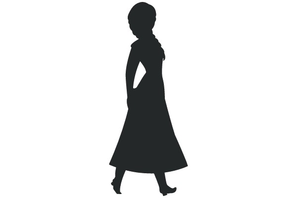 Silhouette of a Walking Woman