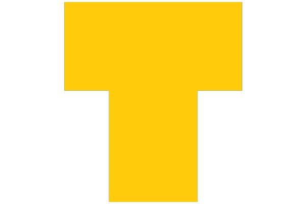Bold Yellow 'T' Symbol on a White Background