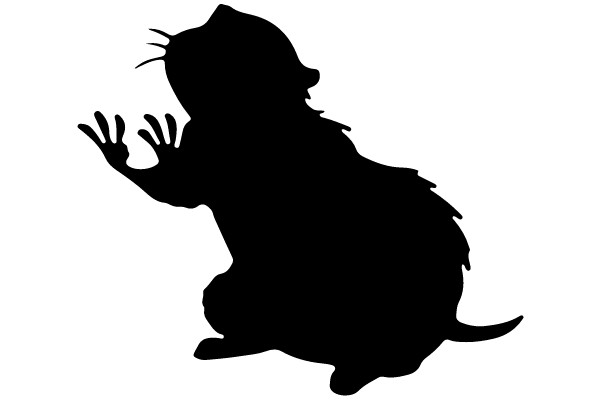 Silhouette of a Cat Reaching Upwards