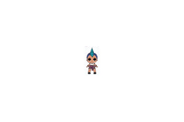 Chibi Warrior: Blue and Black Battle Ready