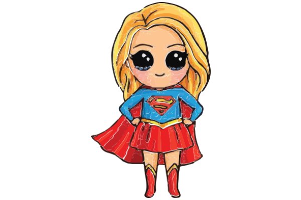 Supergirl's Adventure Begins: A Colorful Illustration of a Young Heroine
