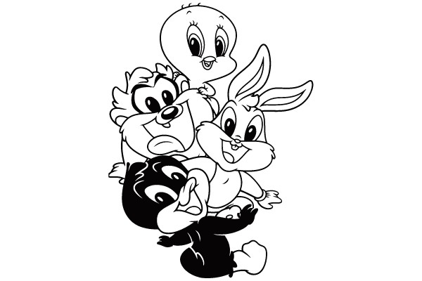 Color Your Own Cartoon Friends