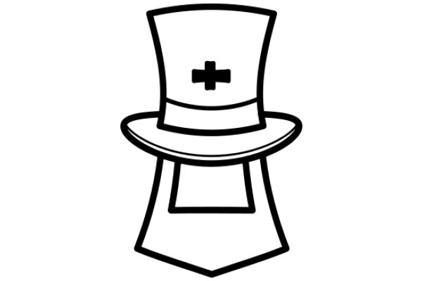 Stylish Top Hat with Cross Symbol