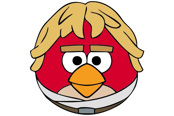Angry Red Bird with Blonde Hair