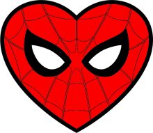Vibrant Red Spider-Man Heart Emblem