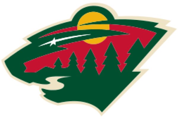 Vivid Logo of a Sports Team with a Stylized Lion's Head and a Colorful Tree Design