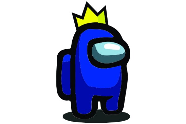 A Stylized Blue Character with a Yellow Crown, Embodying a Modern, Digital Aesthetic.
