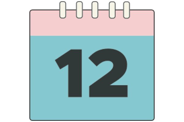 Digital Calendar with the Number 12 Highlighted