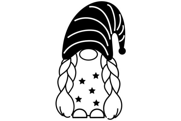 Whimsical Illustration of a Character with a Starry Sky Hat and Stars on the Body