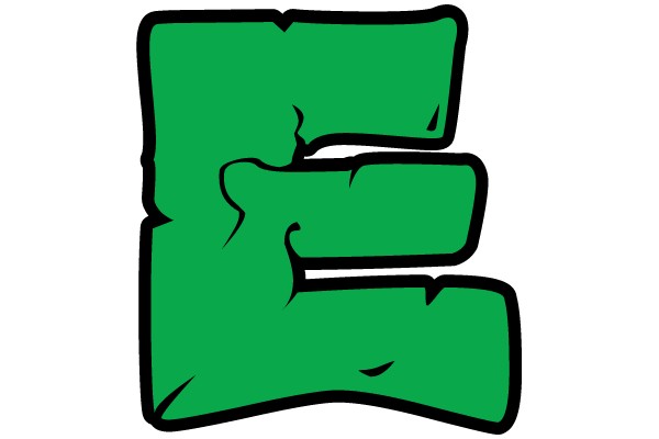Green Cartoon Letter E