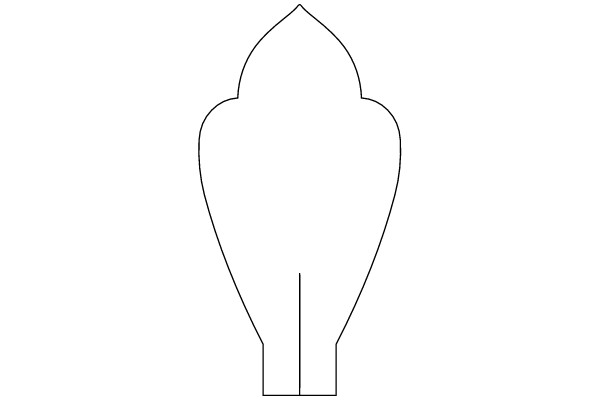 Simplified Line Drawing of a Cone-Shaped Object