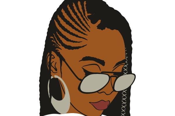 Portrait of a Woman with Braided Hair and Circular Earrings.