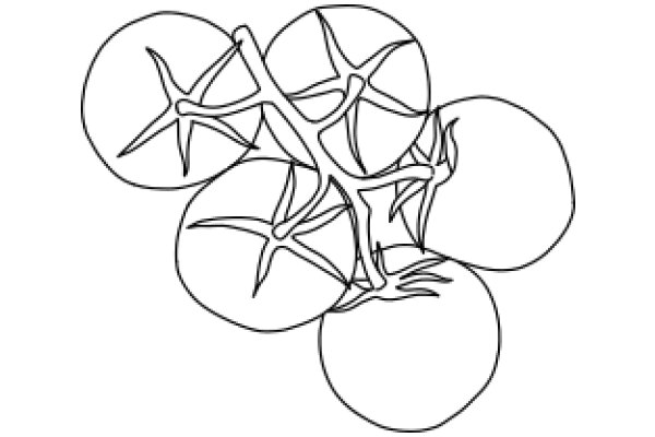 A Line Drawing of a Starfish and a Ball