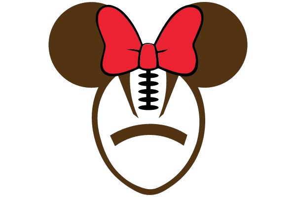 American Football Mickey Mouse with Red Bow