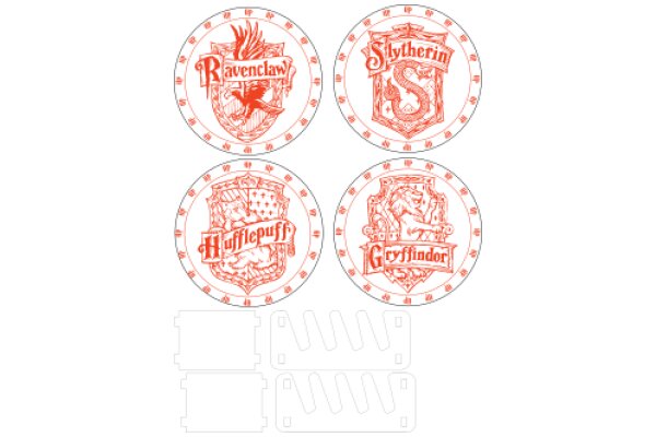 A Collection of Four Hogwarts House Crests