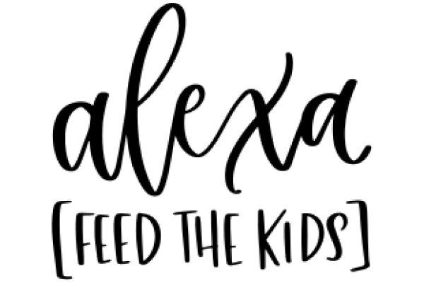 Stylized Text Art: A Graphic Design of 'Alexa' and 'Feed the Kids' with a Hand-Drawn Aesthetic.