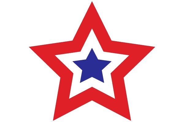 Vibrant Red and Blue Star Logo