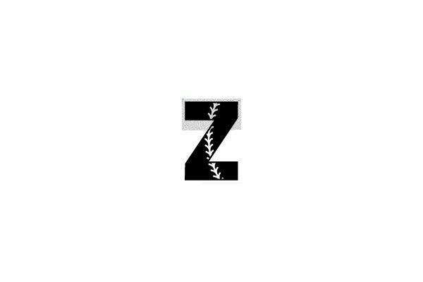Baseball Stitched Letter Z