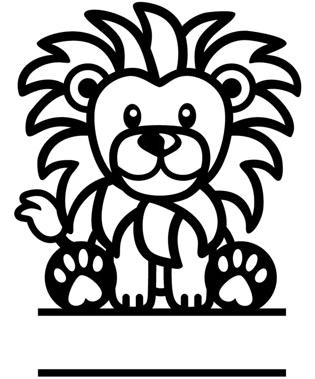 A Playful Lion Character with a Friendly Expression