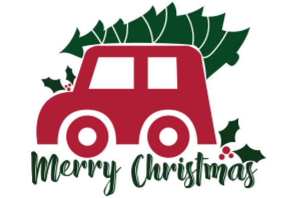 Merry Christmas: A Festive Greeting with a Vintage Truck and Holiday Decorations