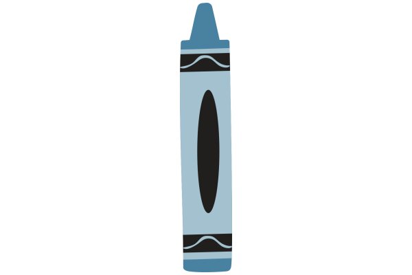 A Vibrant Blue Crayon with a Black Tip