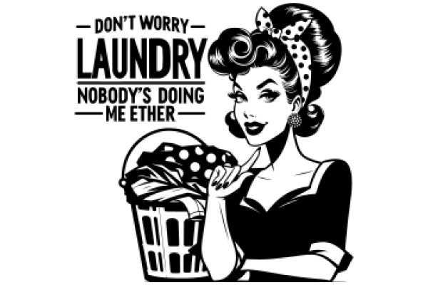 A Stylish Illustration of a Vintage Laundress, Emphasizing the Importance of Laundry in Everyday Life.