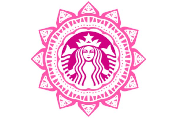 Stylized Starbucks Logo with Pink and White Design