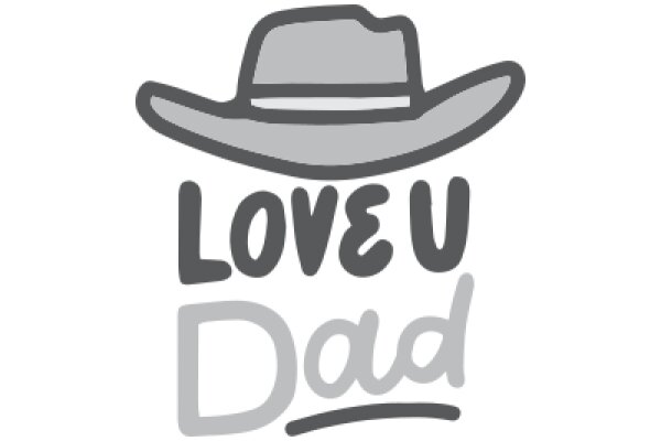 A Playful Tribute to Fatherhood: A Graphic Design of a Cowboy Hat with the Words 'Love U Dad' in a Stylized Font