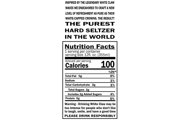 Nutrition Facts - Pure Hard Seltzer