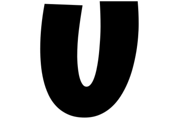 Simplicity in Design: A Black 'U' on a White Background