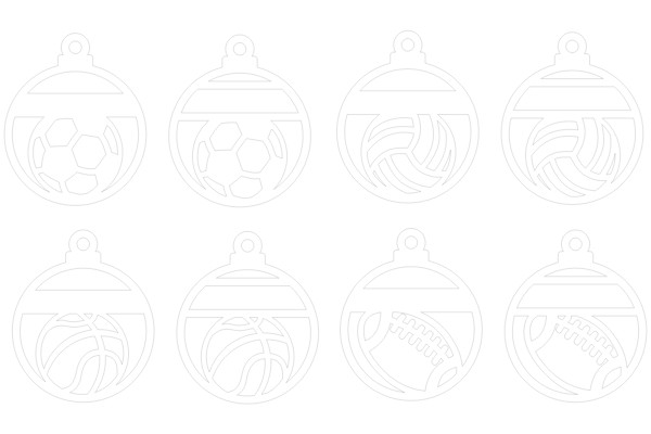Sporty Christmas Ornaments: A Laser-Cut Collection of Sports Ball Designs
