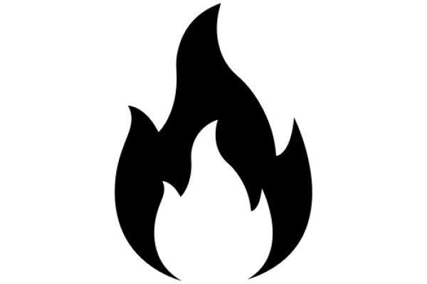 Stylized Black Flame Icon