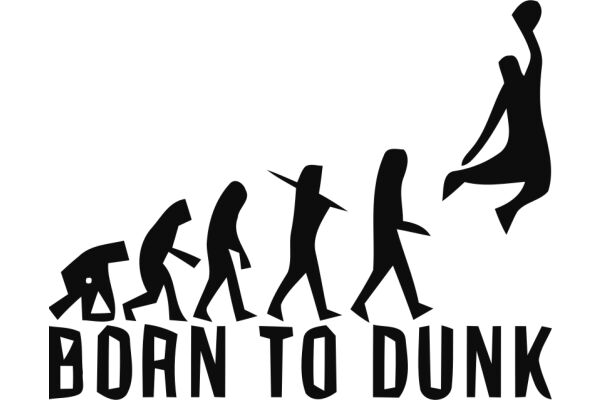 A Silhouette of a Person Jumping Over a Line of Silhouetted People, with the Text 'Born to Dunk' Below