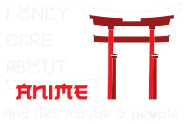 Anime-Inspired Red Torii Gate with the Word 'ANIME' in Red Japanese Characters