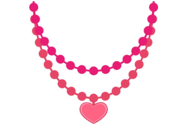 Pink Heart Necklace with Beaded Chain