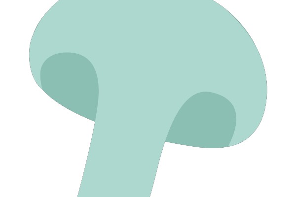 Subtle Shades of Green: The Artistic Representation of a Mushroom.