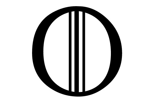 Circular Symbol with Three Vertical Lines
