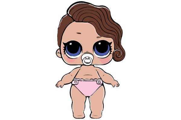 A Childlike Character in Pink Swimwear.