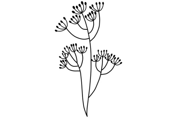 Simplistic Line Drawing of a Plant