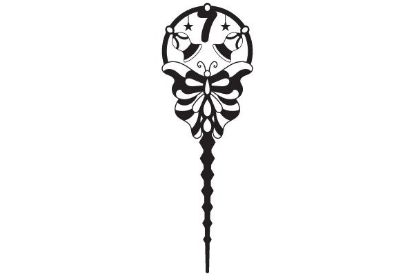 Stylized Butterfly with Number 7 Design