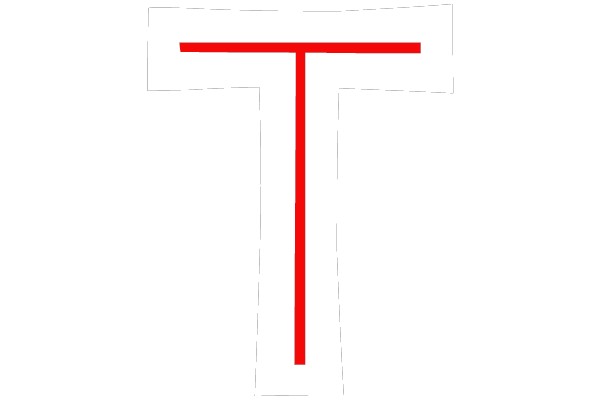 Red T on White Background