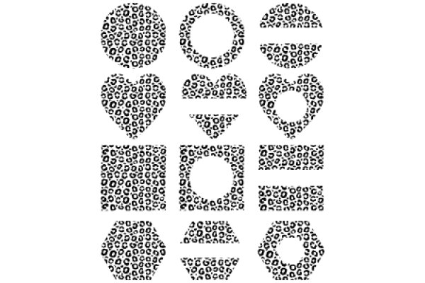 Stylish Leopard Print Patterns: A Collection of Geometric Shapes and Symbols