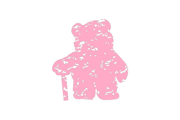 Delicate Pink Bear Outline