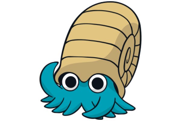 Adorable Cartoon Snail with a Blue Hat and Mustache