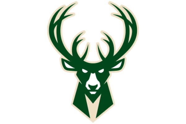 Stylized Deer Head Logo with Antlers and Horns